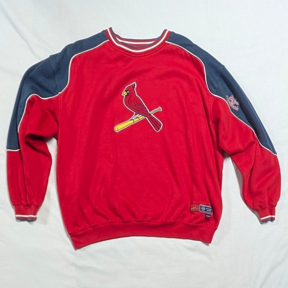 Lee Sport St Louis Cardinals MLB Sweatshirt Red Navy Blue XL Embroidered Logo
